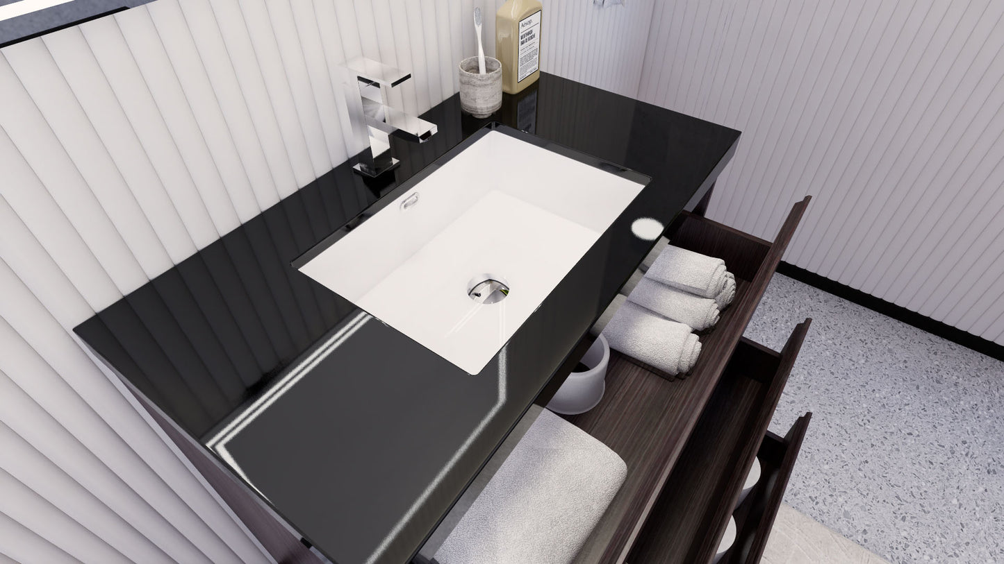 Stanley 36" Dark Gray Oak Freestanding Vanity with Reinforced Acrylic Sink