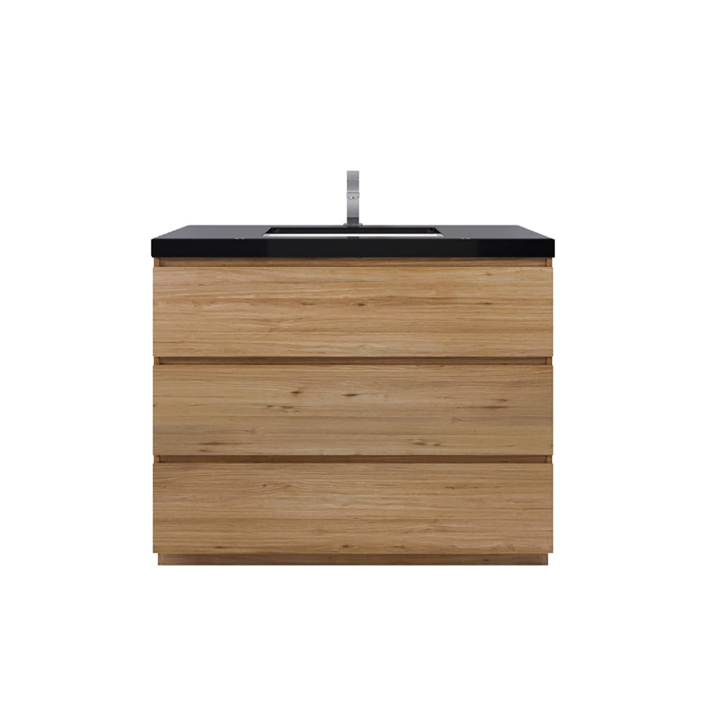 Stanley 42" Natural Oak Freestanding Vanity with Reinforced Acrylic Sink