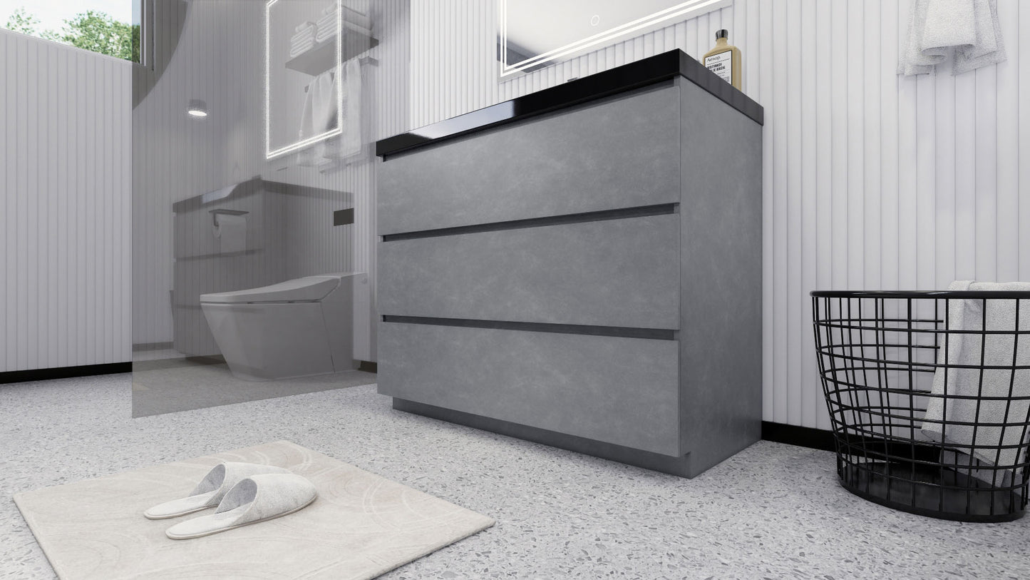 Stanley 42" Cement Gray Freestanding Vanity with Reinforced Acrylic Sink