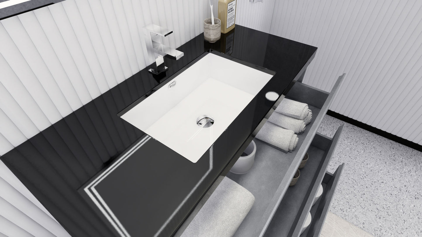 Stanley 42" Cement Gray Freestanding Vanity with Reinforced Acrylic Sink