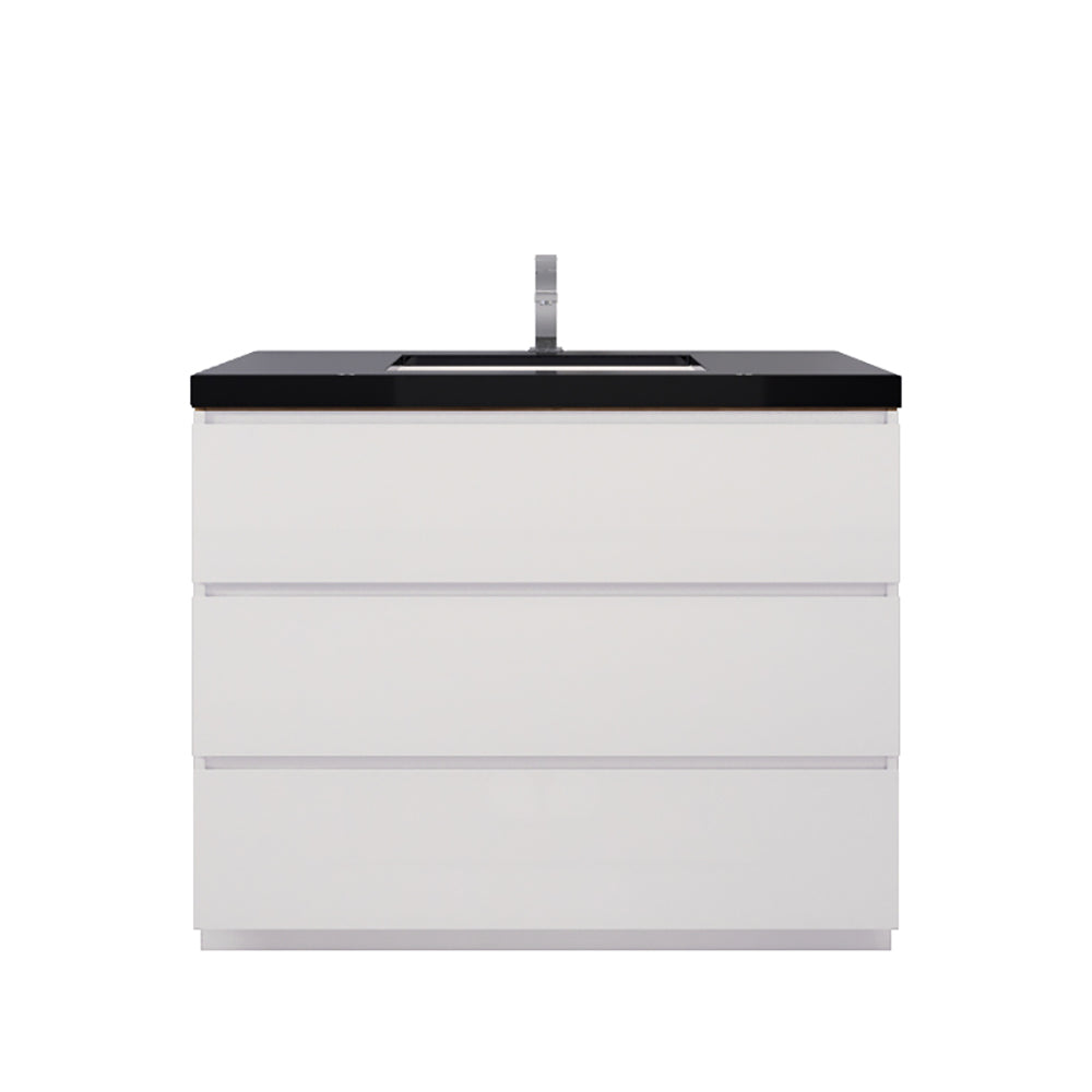 Stanley 42" High Gloss White Freestanding Vanity with Reinforced Acrylic Sink