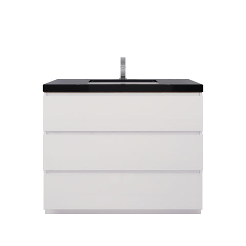 Stanley 42" High Gloss White Freestanding Vanity with Reinforced Acrylic Sink