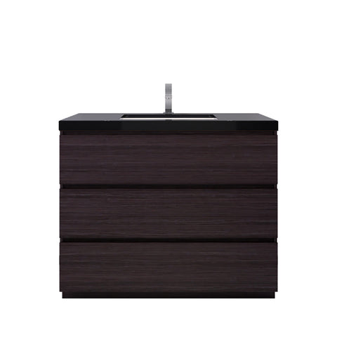 Stanley 42" Dark Gray Oak Freestanding Vanity with Reinforced Acrylic Sink