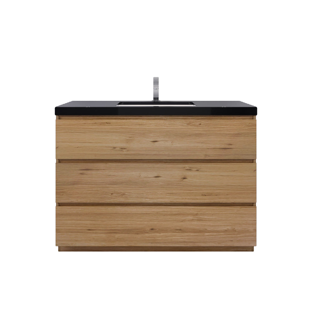 Stanley 48" Natural Oak Freestanding Vanity with Reinforced Acrylic Sink