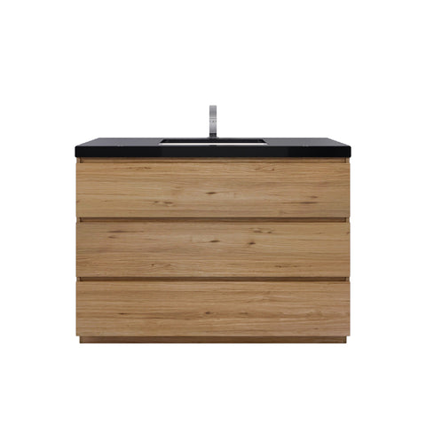 Stanley 48" Natural Oak Freestanding Vanity with Reinforced Acrylic Sink
