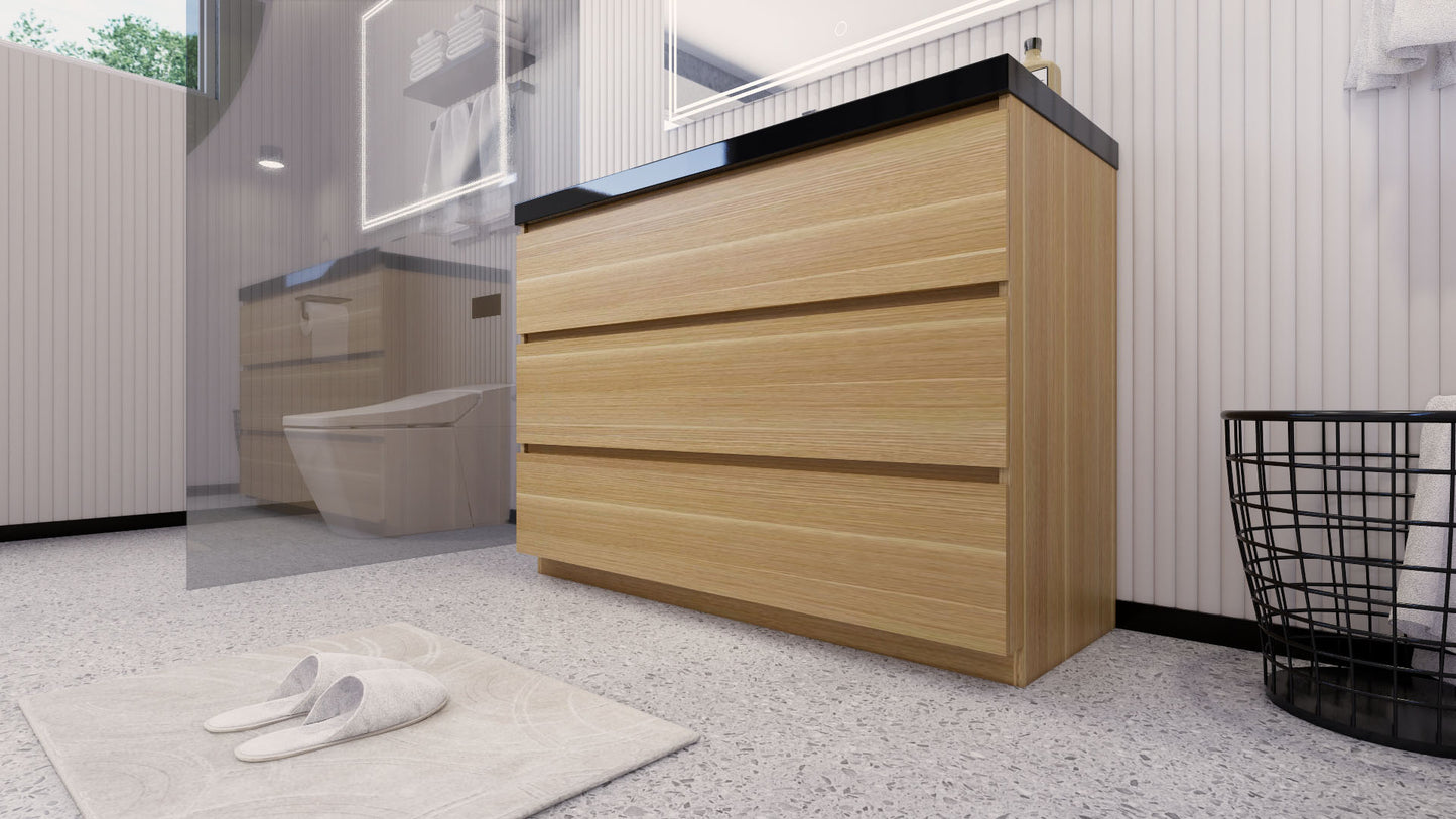 Stanley 48" White Oak Freestanding Vanity with Reinforced Acrylic Sink