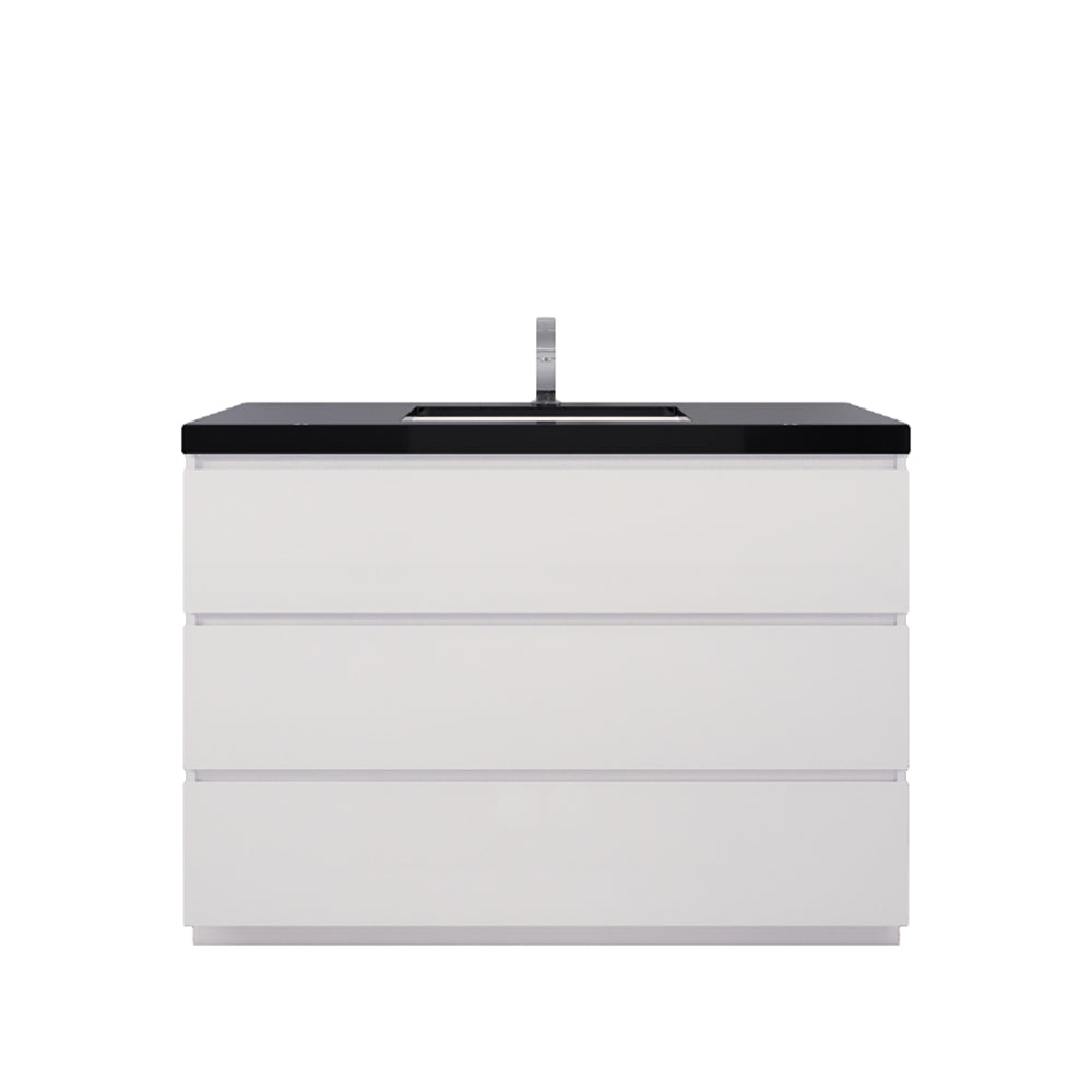 Stanley 48" High Gloss White Freestanding Vanity with Reinforced Acrylic Sink