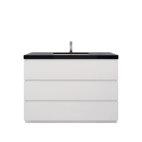 Stanley 48" High Gloss White Freestanding Vanity with Reinforced Acrylic Sink