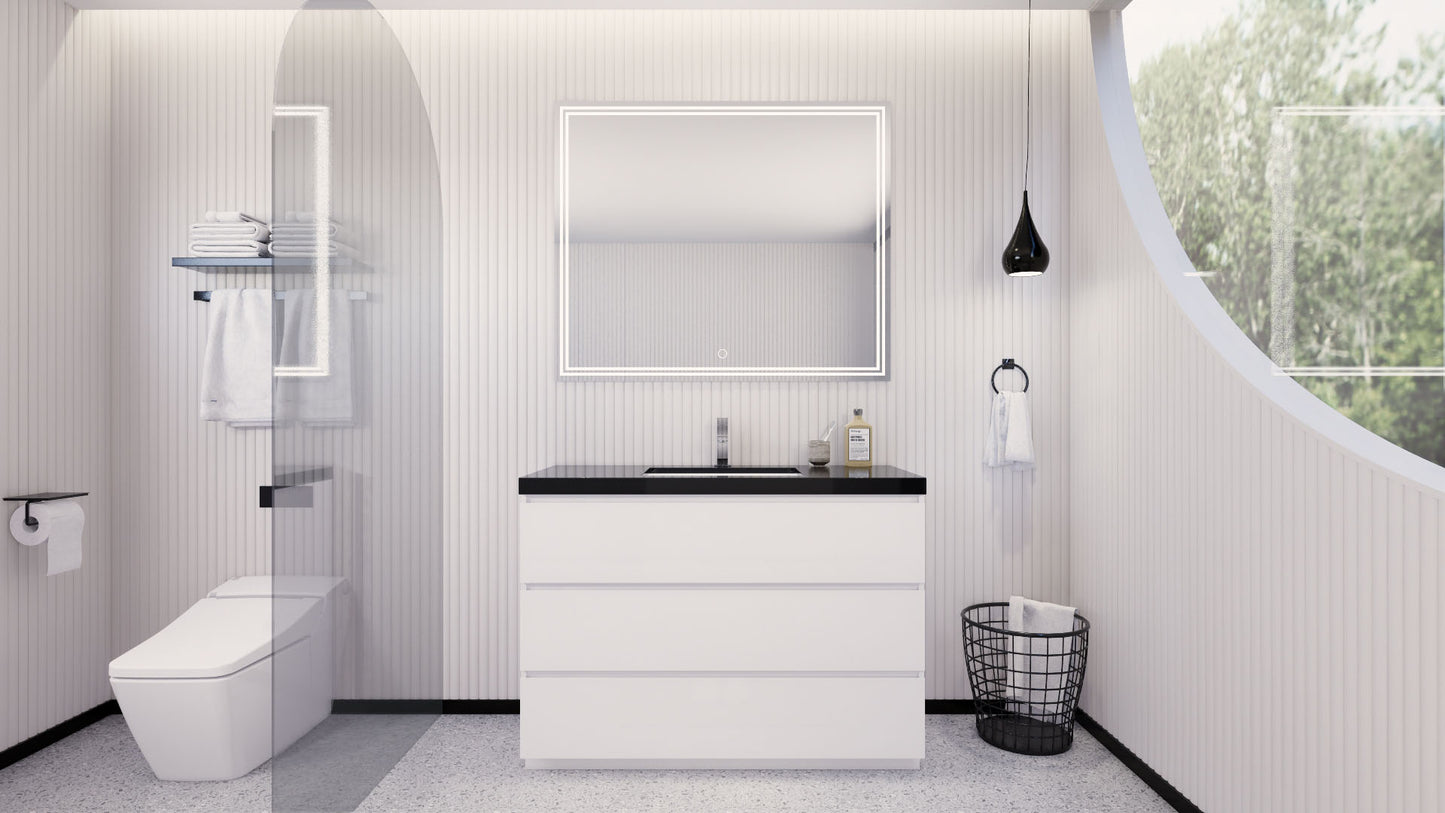Stanley 48" High Gloss White Freestanding Vanity with Reinforced Acrylic Sink