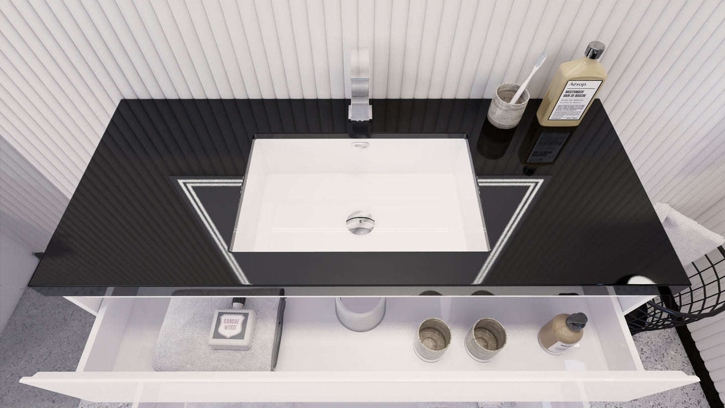 Stanley 48" High Gloss White Freestanding Vanity with Reinforced Acrylic Sink