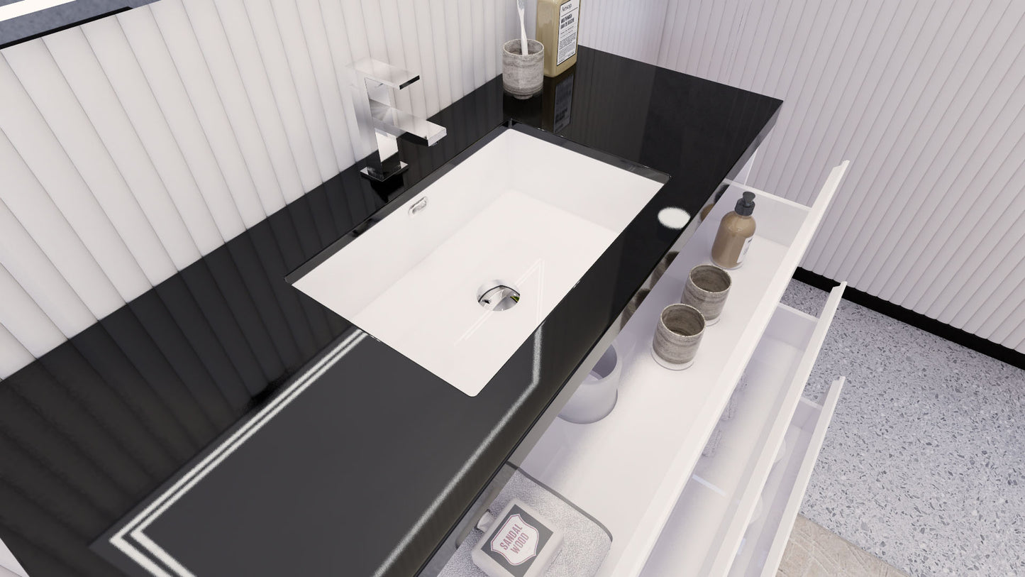Stanley 48" High Gloss White Freestanding Vanity with Reinforced Acrylic Sink
