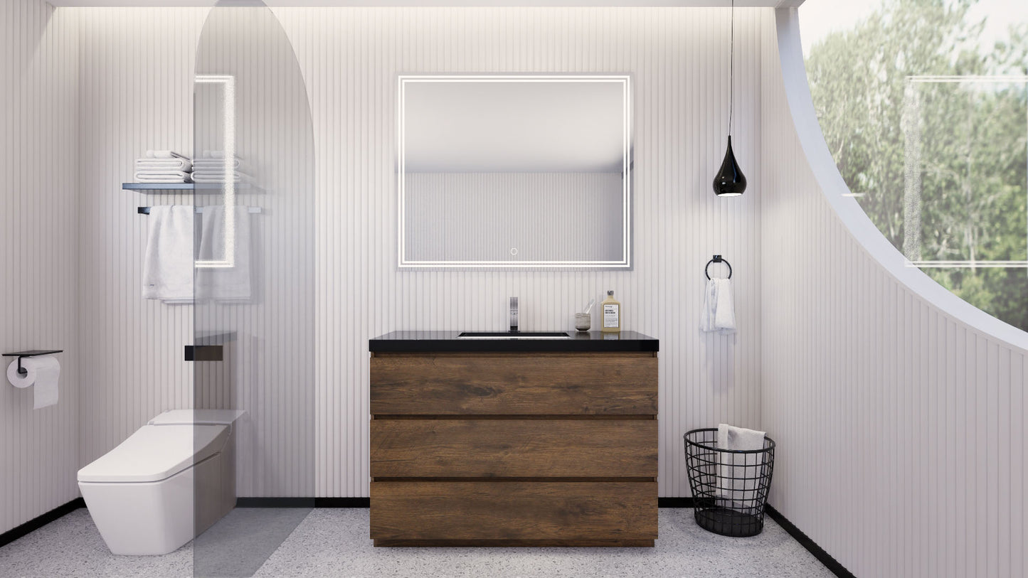 Stanley 48" Rosewood Freestanding Vanity with Reinforced Acrylic Sink