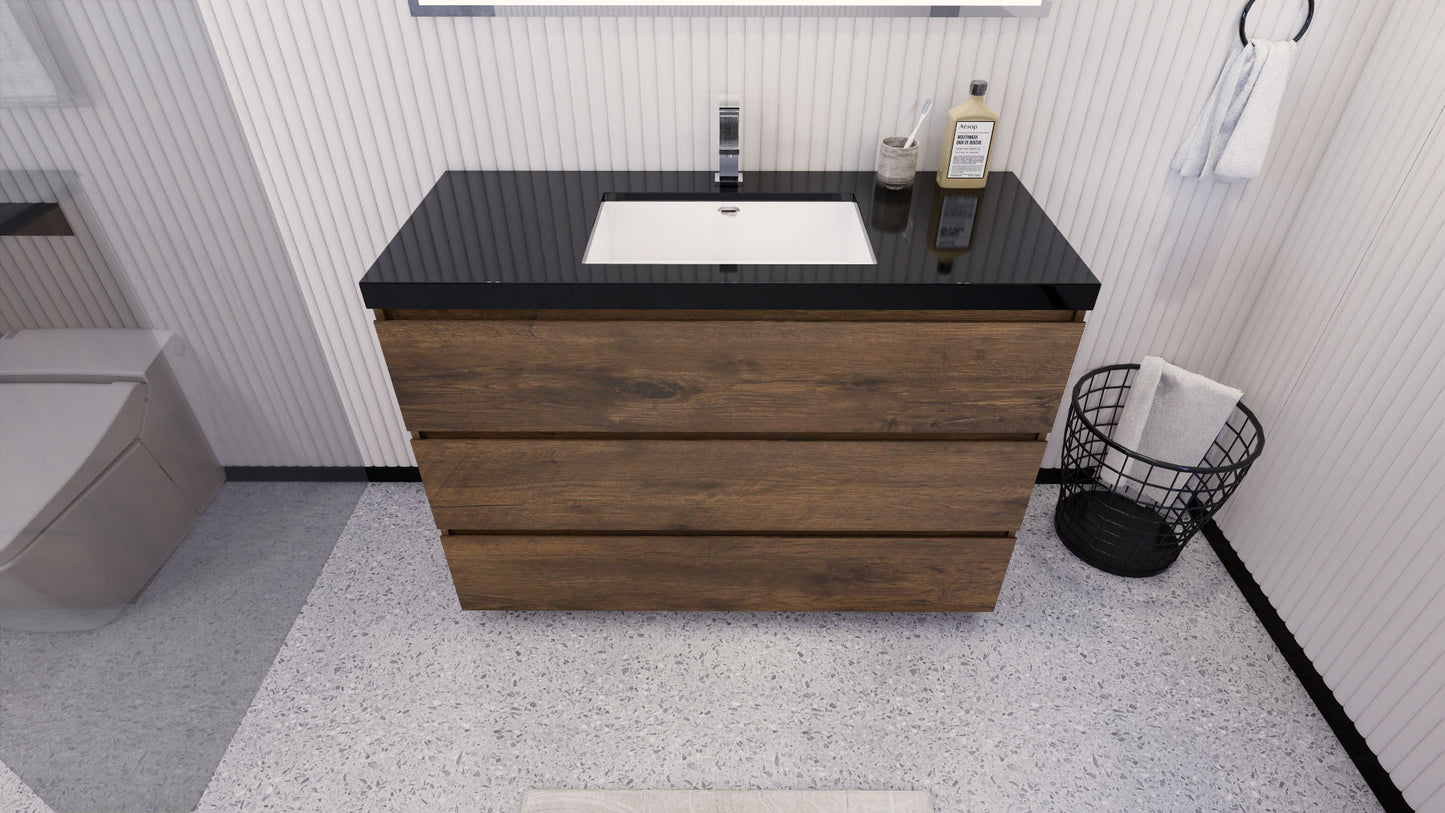 Stanley 48" Rosewood Freestanding Vanity with Reinforced Acrylic Sink