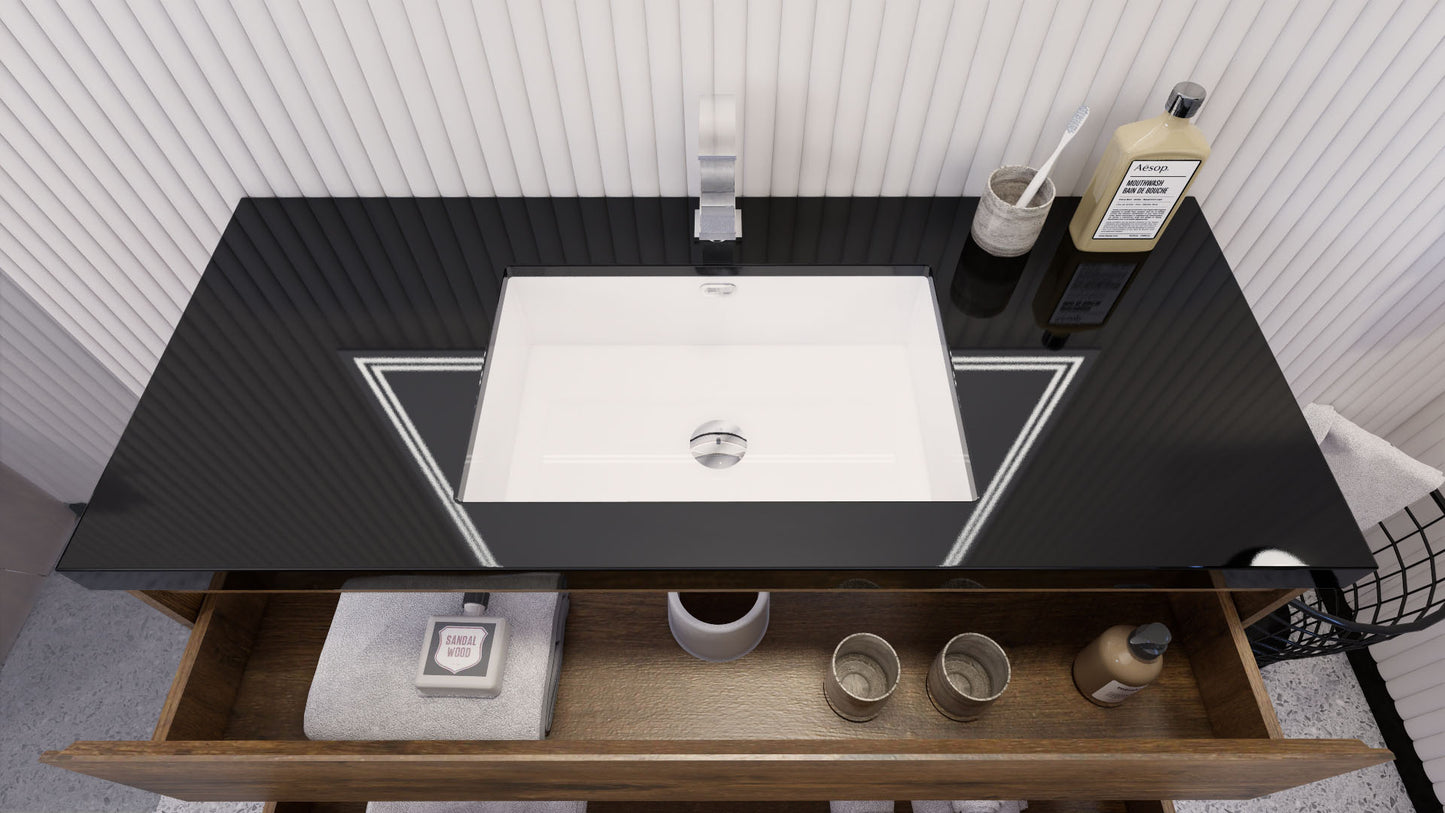 Stanley 48" Rosewood Freestanding Vanity with Reinforced Acrylic Sink