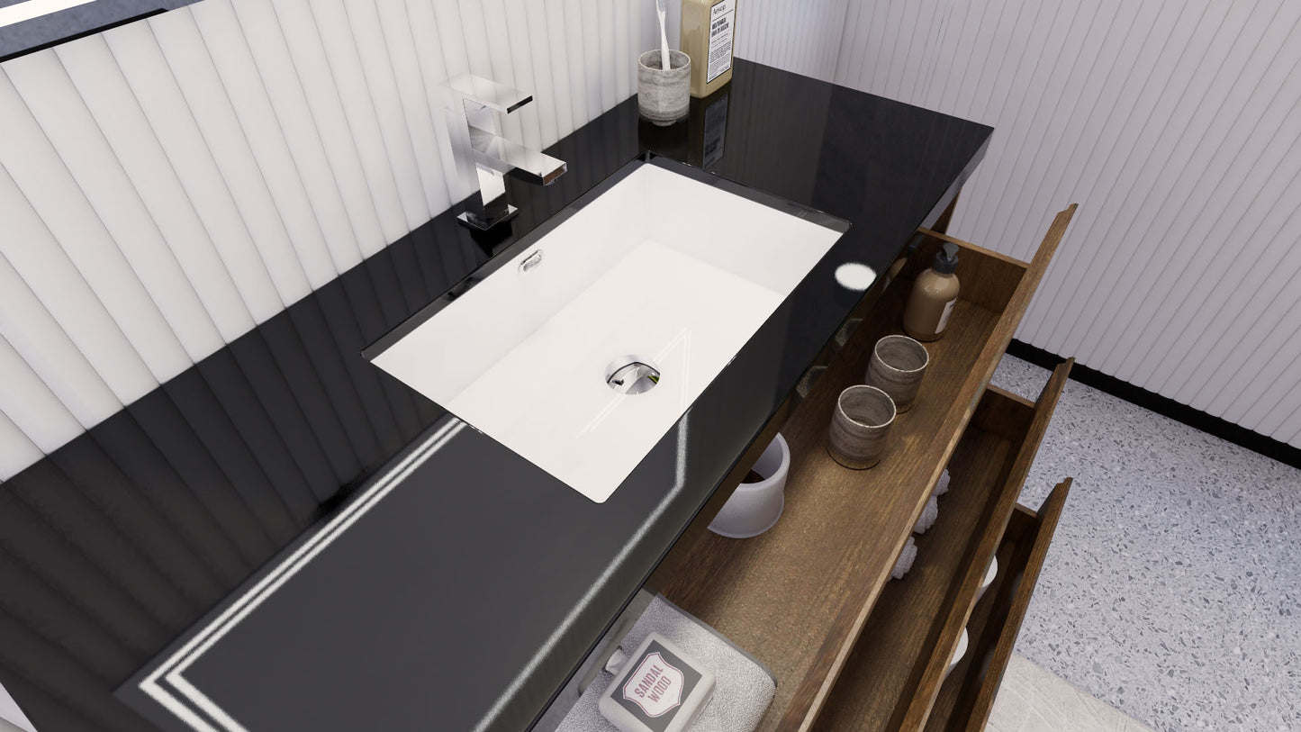 Stanley 48" Rosewood Freestanding Vanity with Reinforced Acrylic Sink