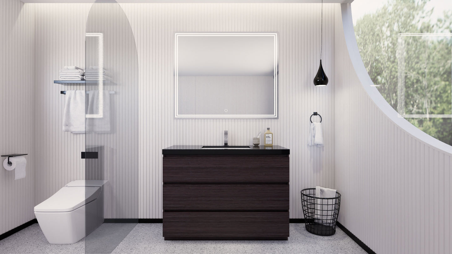 Stanley 48" Dark Gray Oak Freestanding Vanity with Reinforced Acrylic Sink