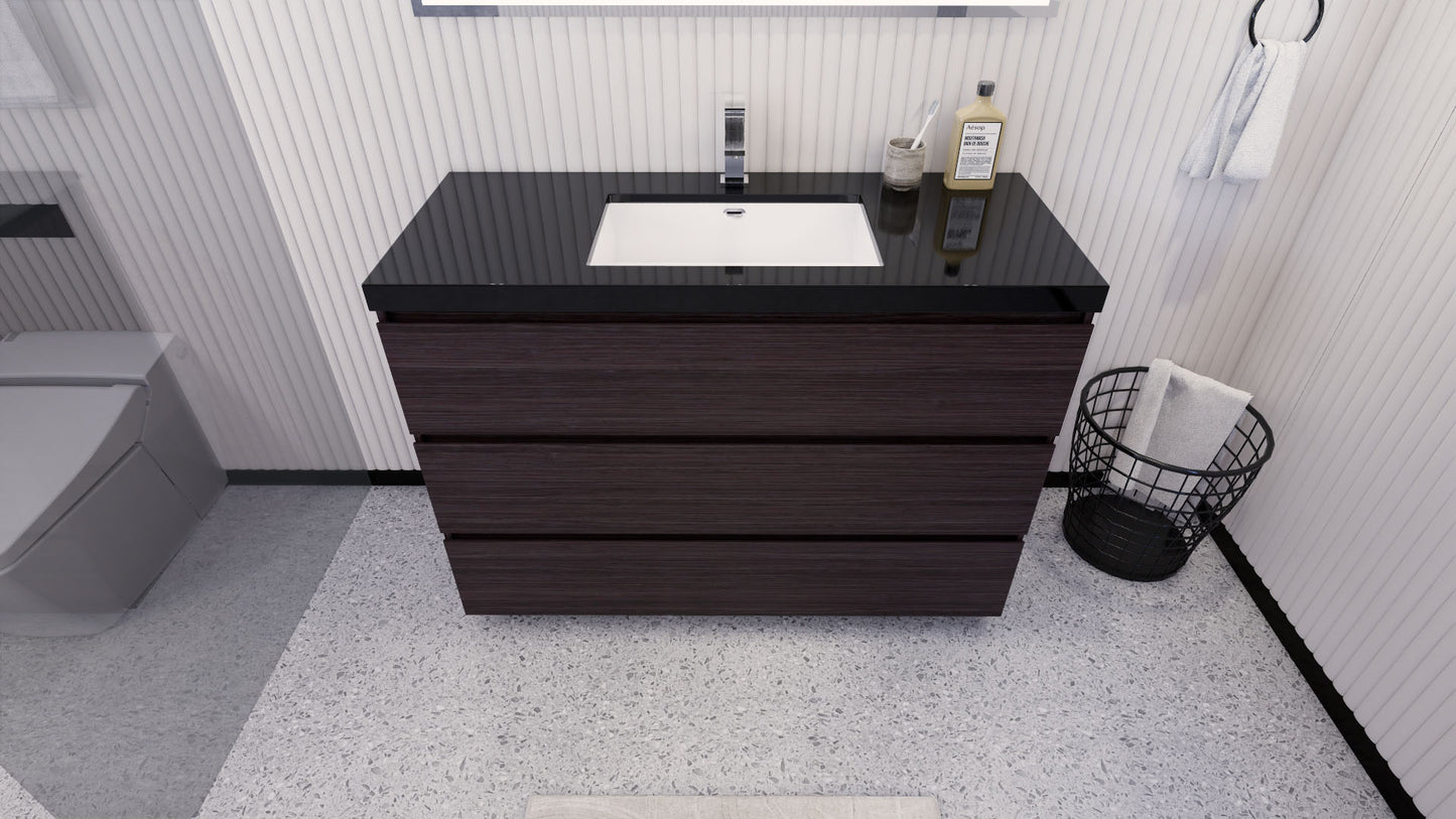 Stanley 48" Dark Gray Oak Freestanding Vanity with Reinforced Acrylic Sink