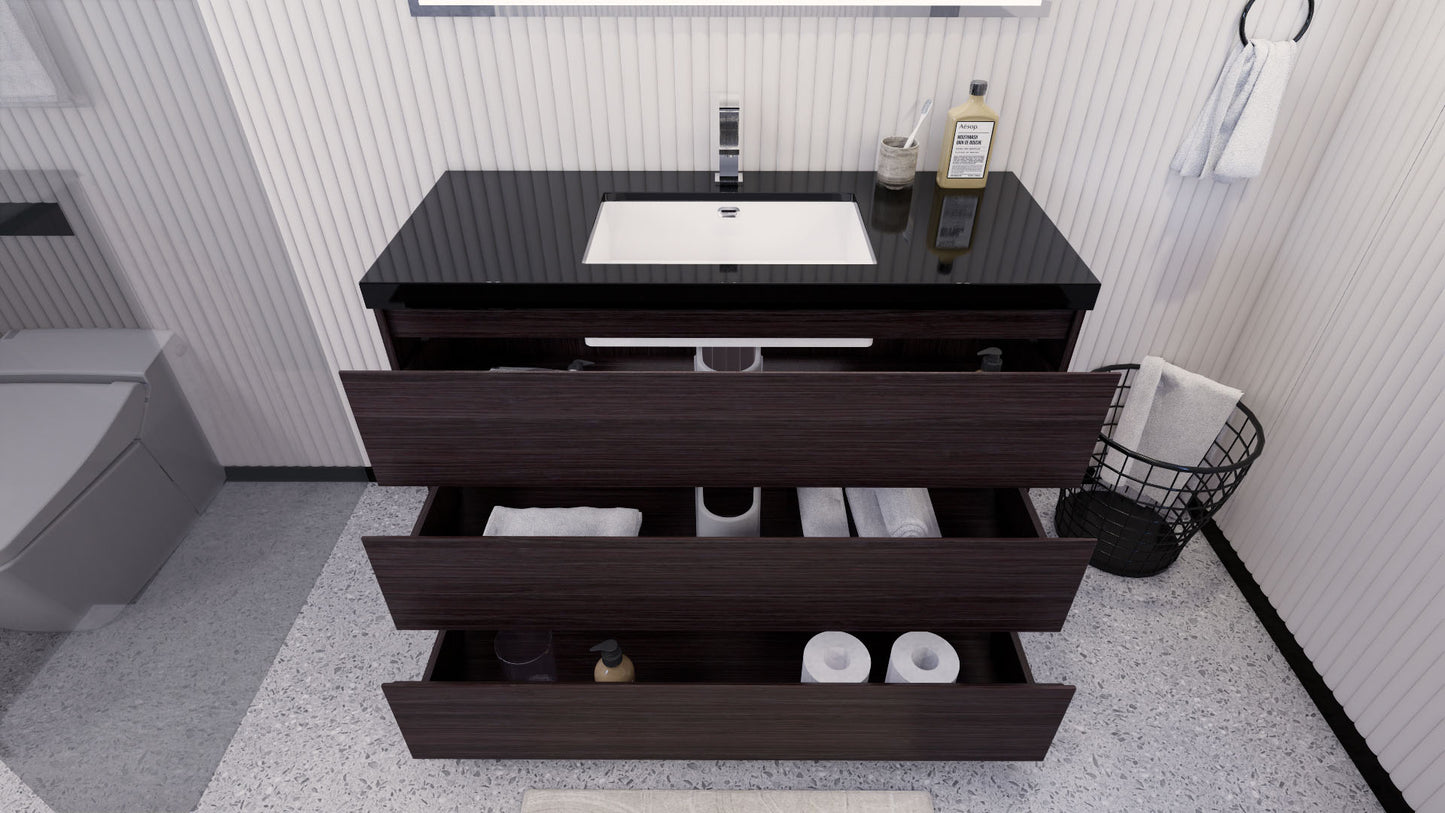 Stanley 48" Dark Gray Oak Freestanding Vanity with Reinforced Acrylic Sink