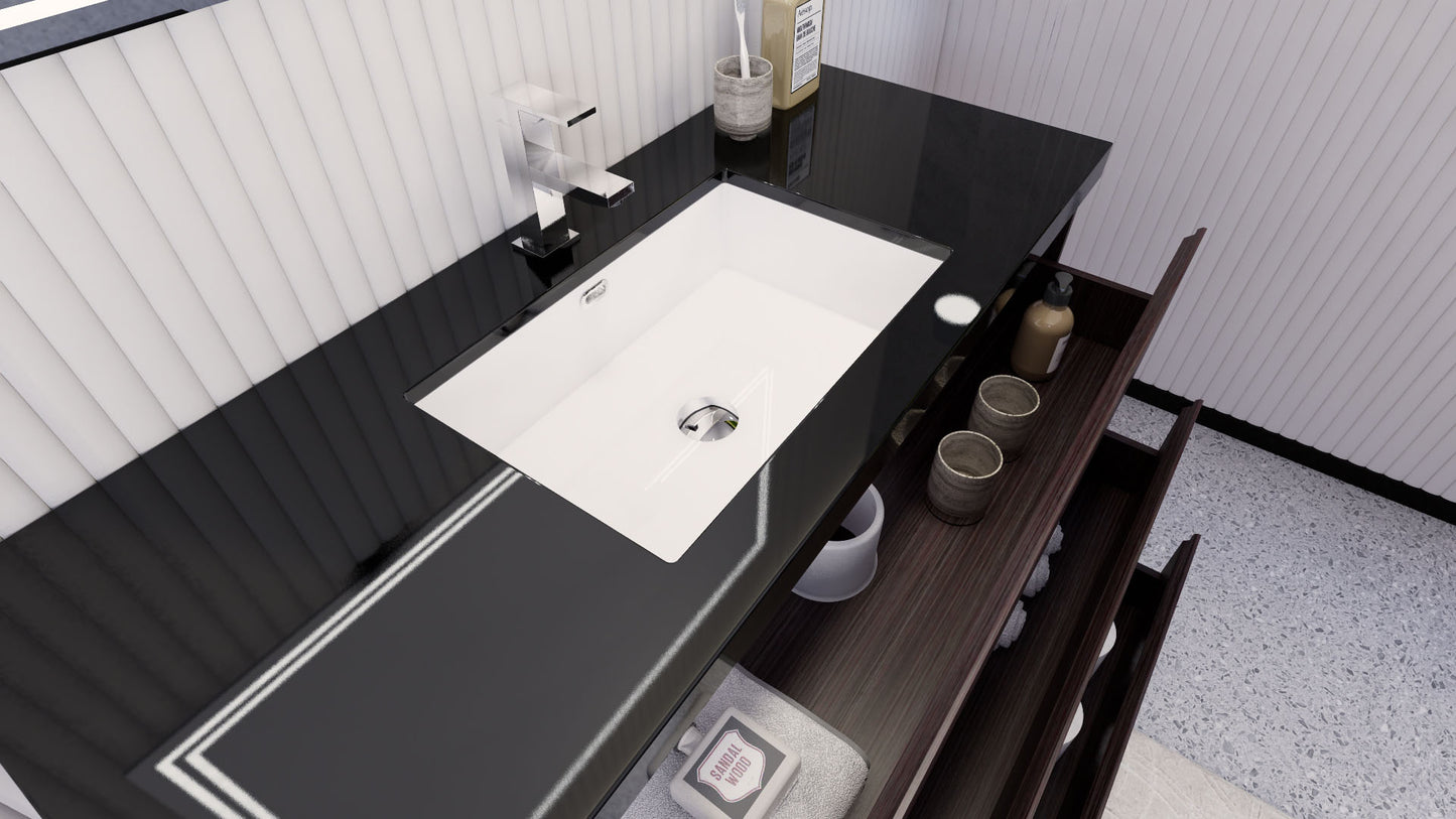 Stanley 48" Dark Gray Oak Freestanding Vanity with Reinforced Acrylic Sink
