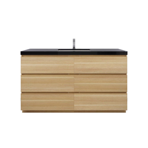 Stanley 60" White Oak Freestanding Vanity with Reinforced Acrylic Sink
