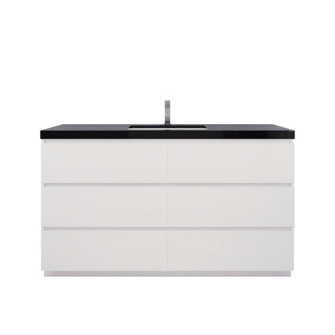 Stanley 60" High Gloss White Freestanding Vanity with Reinforced Acrylic Sink