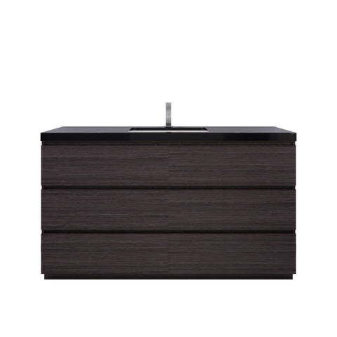Stanley 60" Dark Gray Oak Freestanding Vanity with Reinforced Acrylic Sink