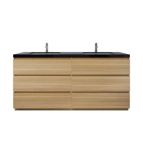 Stanley 72" White Oak Freestanding Vanity with Reinforced Acrylic Sinks