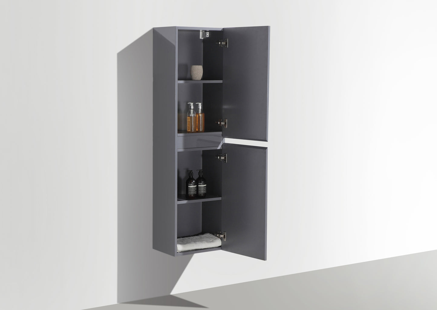 Monterey 16'' Wall-Mounted Side cabinet in High Gloss Grey