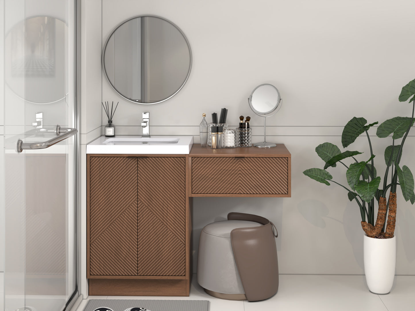 Mason Fluted Freestanding Bathroom Vanity with Sink Top