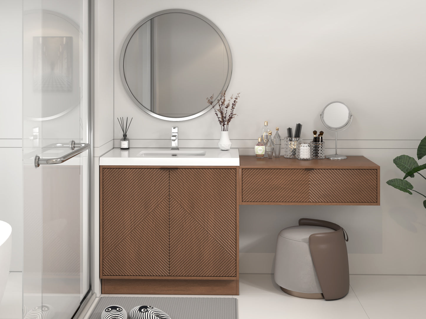 Mason Fluted Freestanding Bathroom Vanity with Sink Top