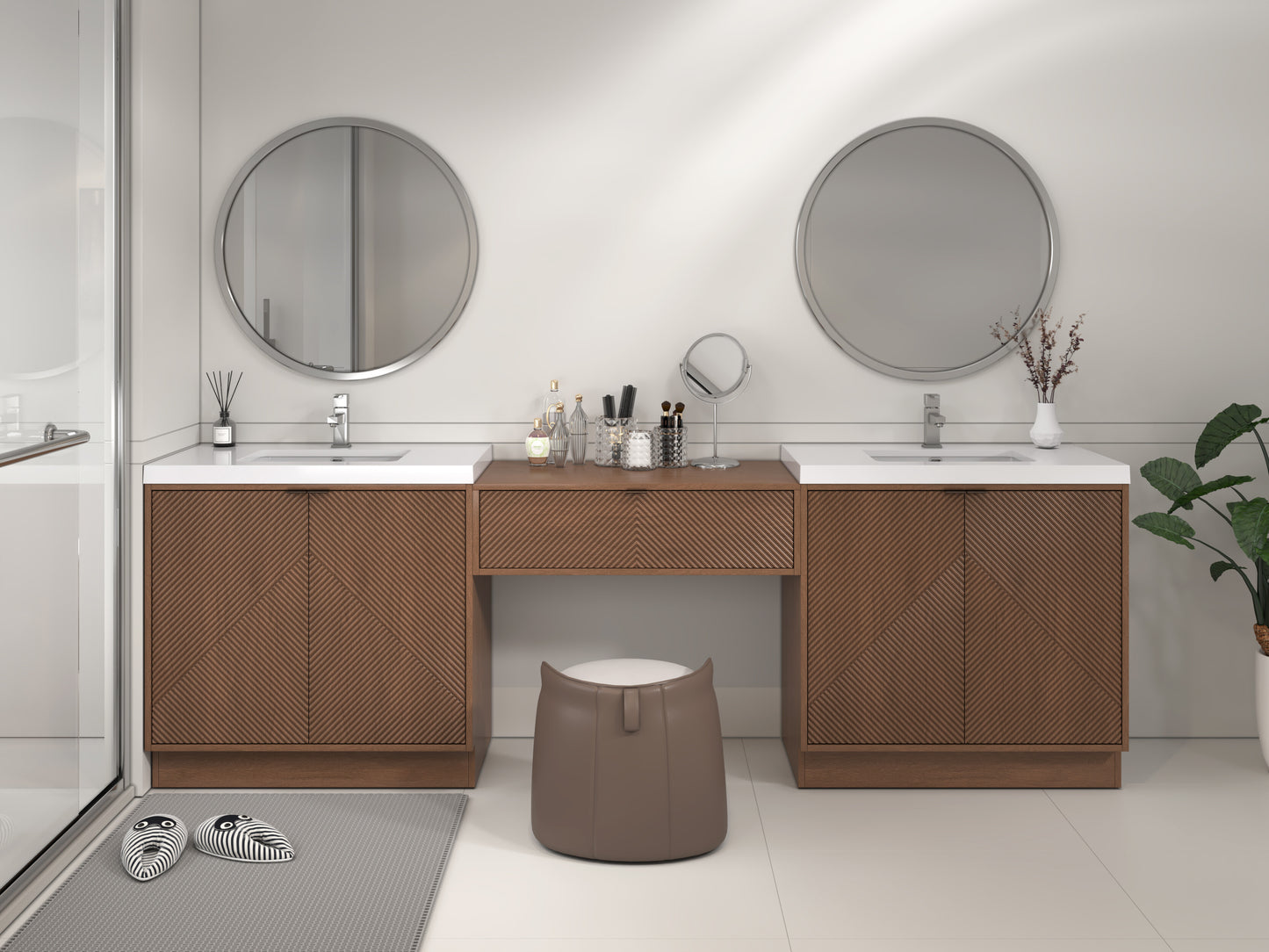 Mason Fluted Freestanding Bathroom Vanity with Sink Top