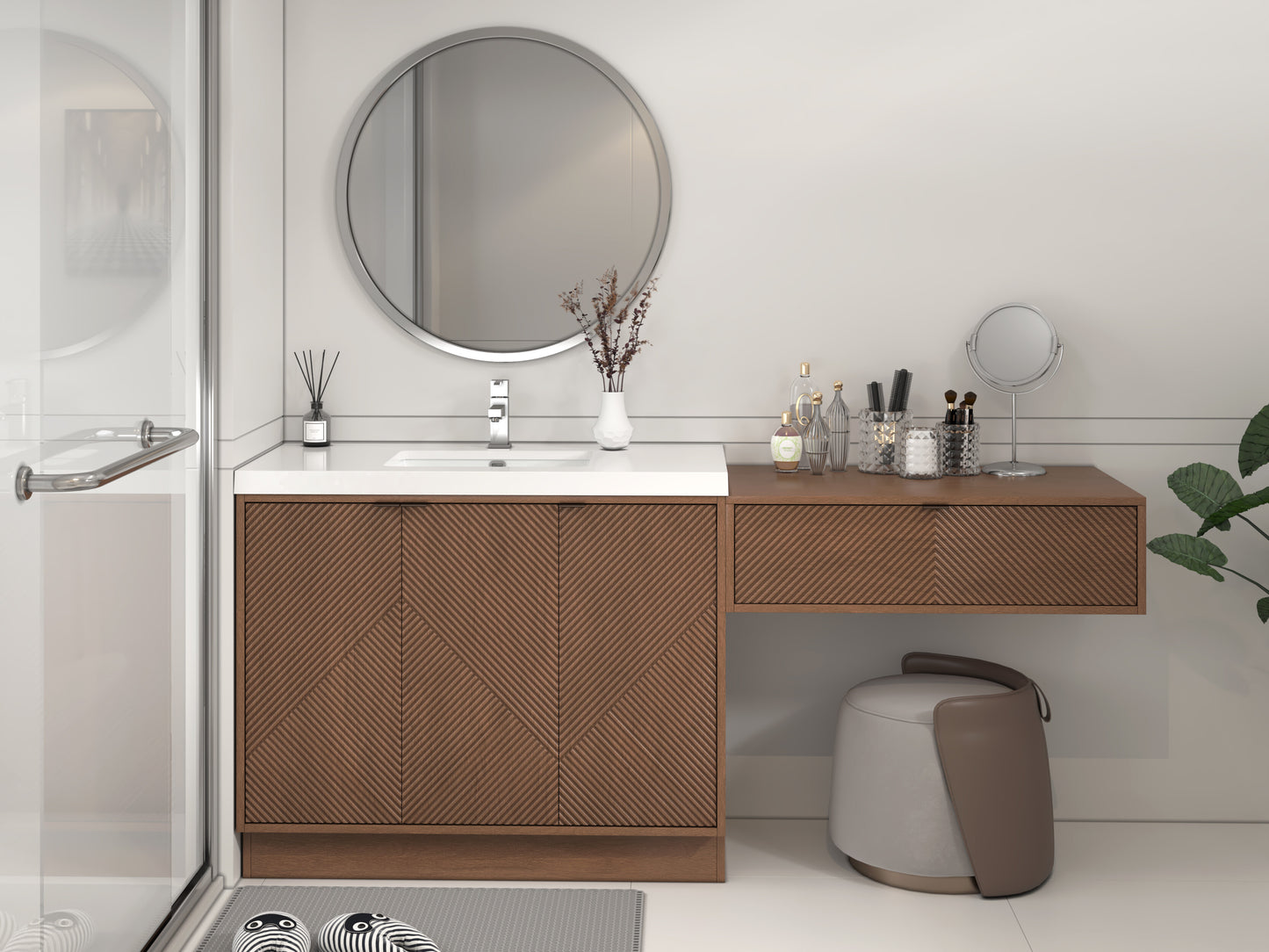 Mason Fluted Freestanding Bathroom Vanity with Sink Top