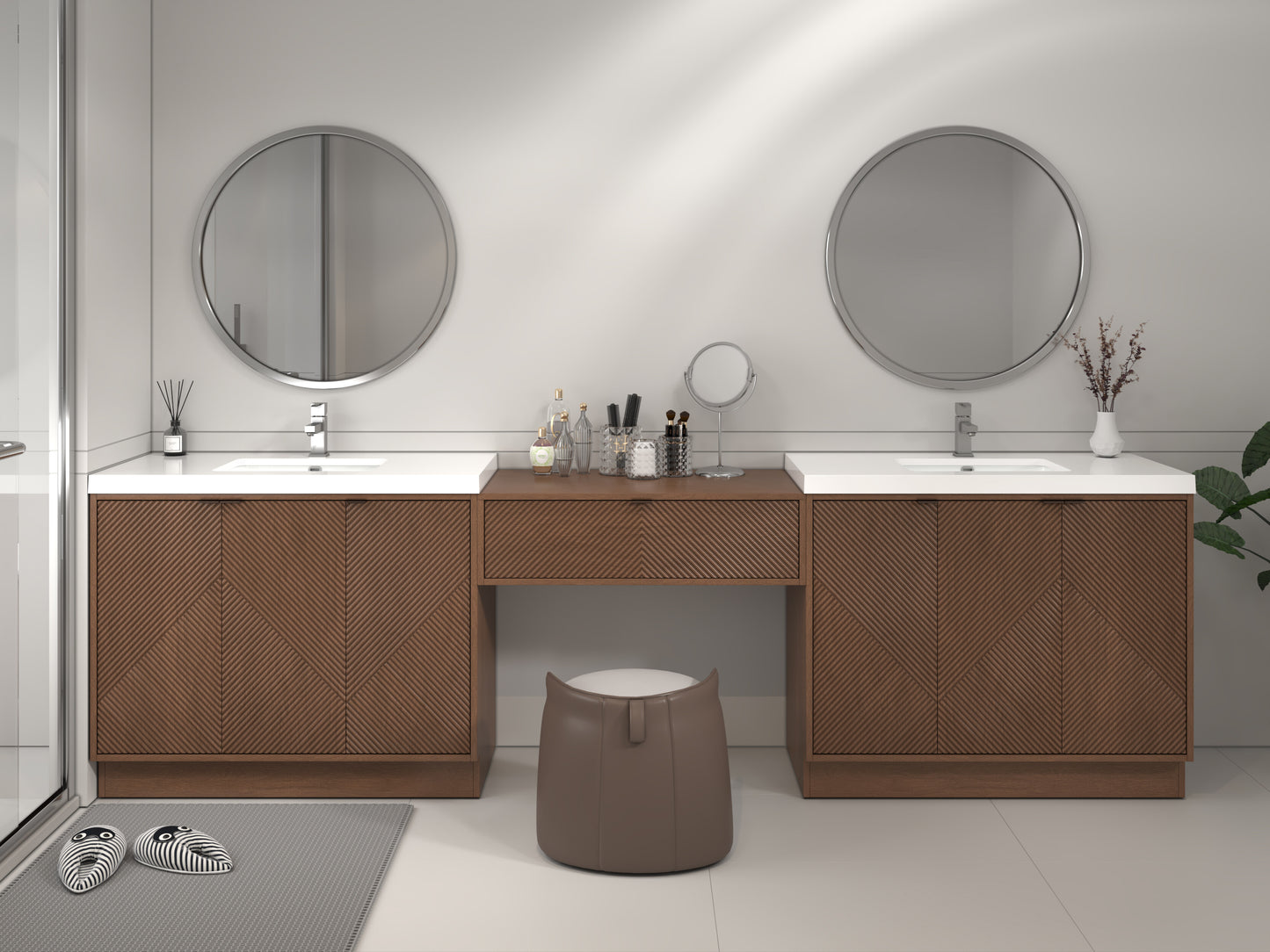 Mason Fluted Freestanding Bathroom Vanity with Sink Top