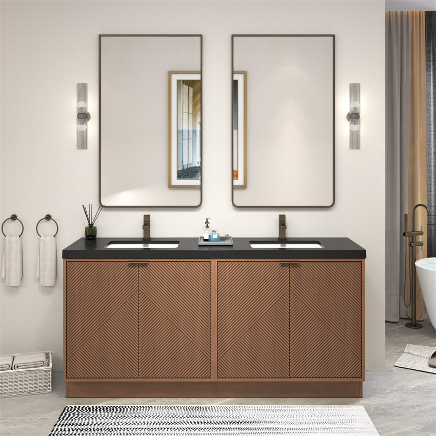 Stella Fluted Freestanding Bathroom Vanity with Sink Top