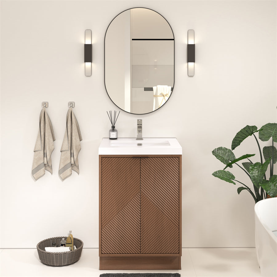 Stella Fluted Freestanding Bathroom Vanity with Sink Top