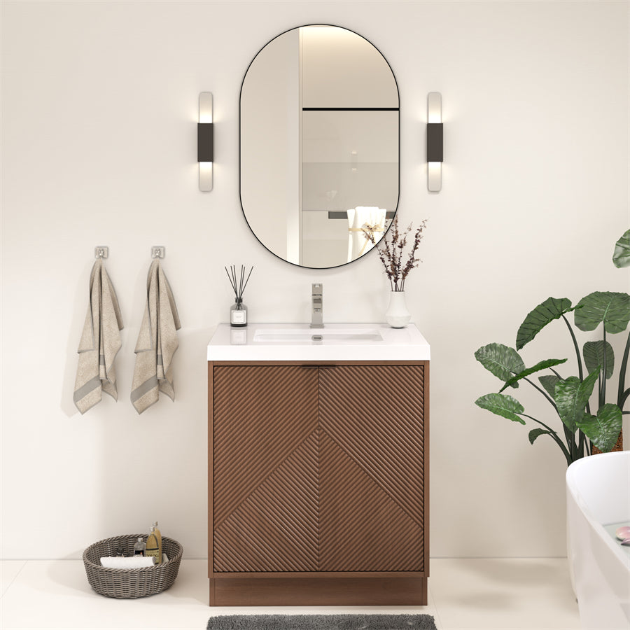 Stella Fluted Freestanding Bathroom Vanity with Sink Top