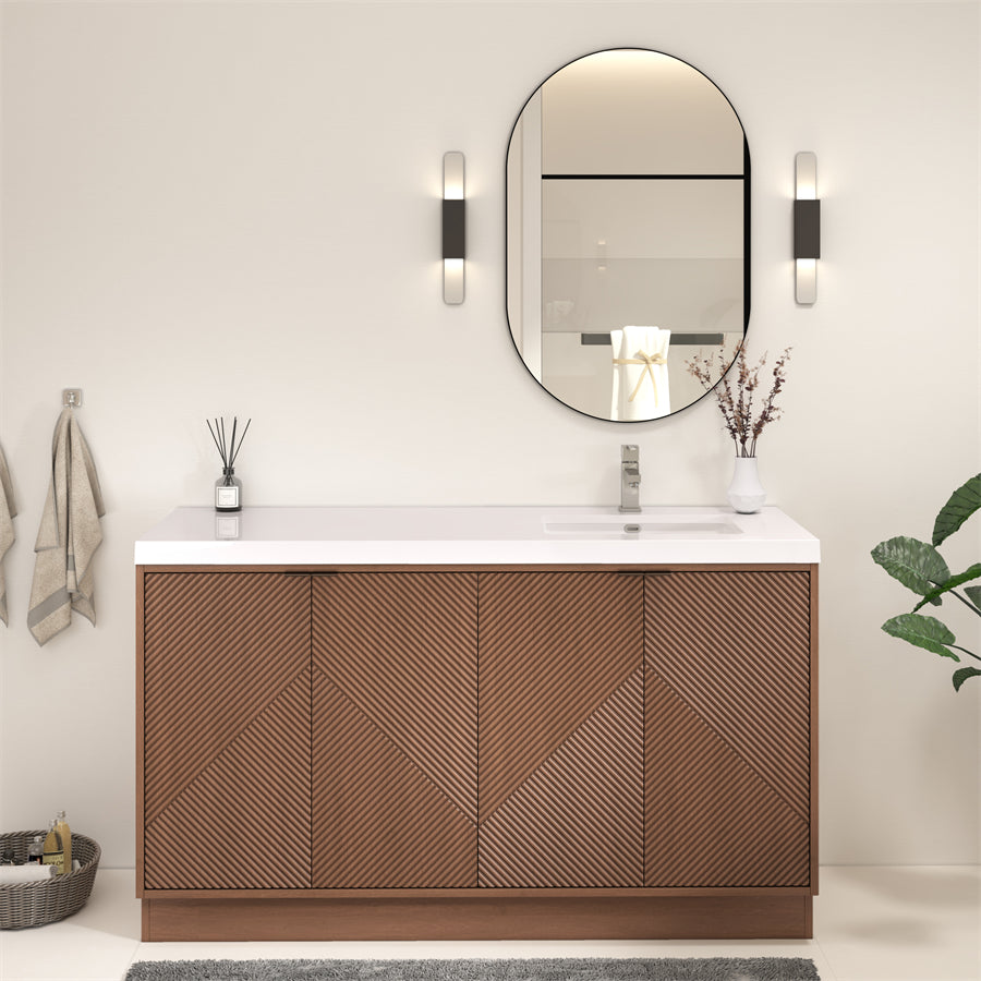 Stella Fluted Freestanding Bathroom Vanity with Sink Top