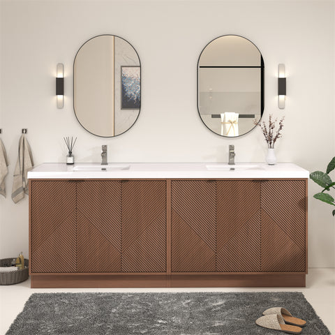 Stella Fluted Freestanding Bathroom Vanity with Sink Top