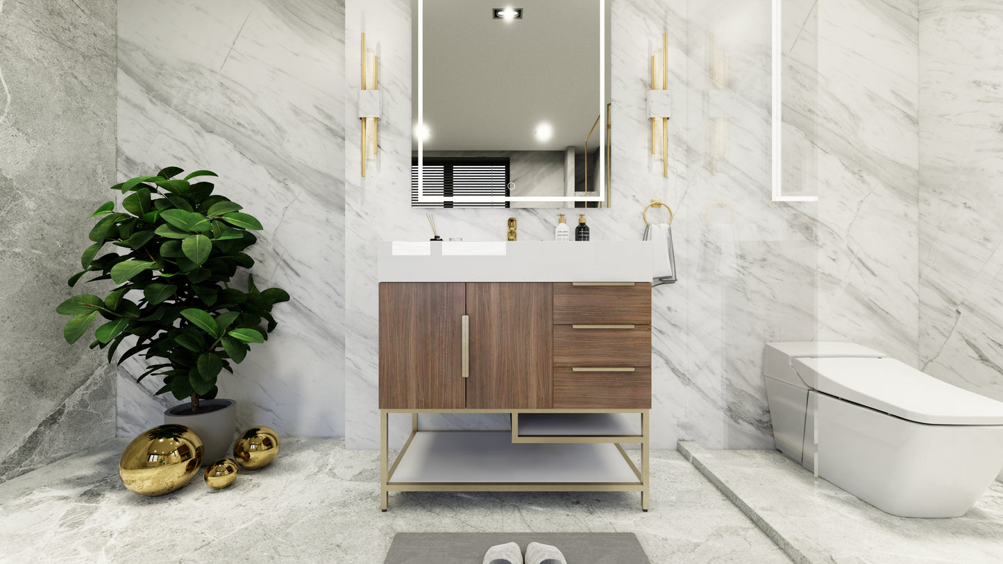 Bethany 36" Freestanding Vanity in Rosewood