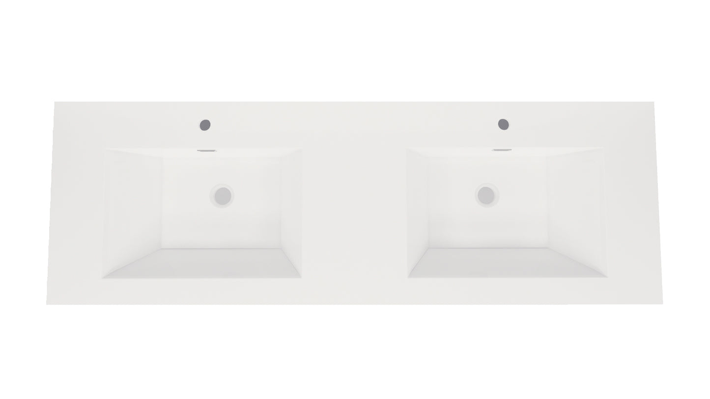 Nobel 60'' Width Double Sink and 4'' Thickness Acrylic Sink