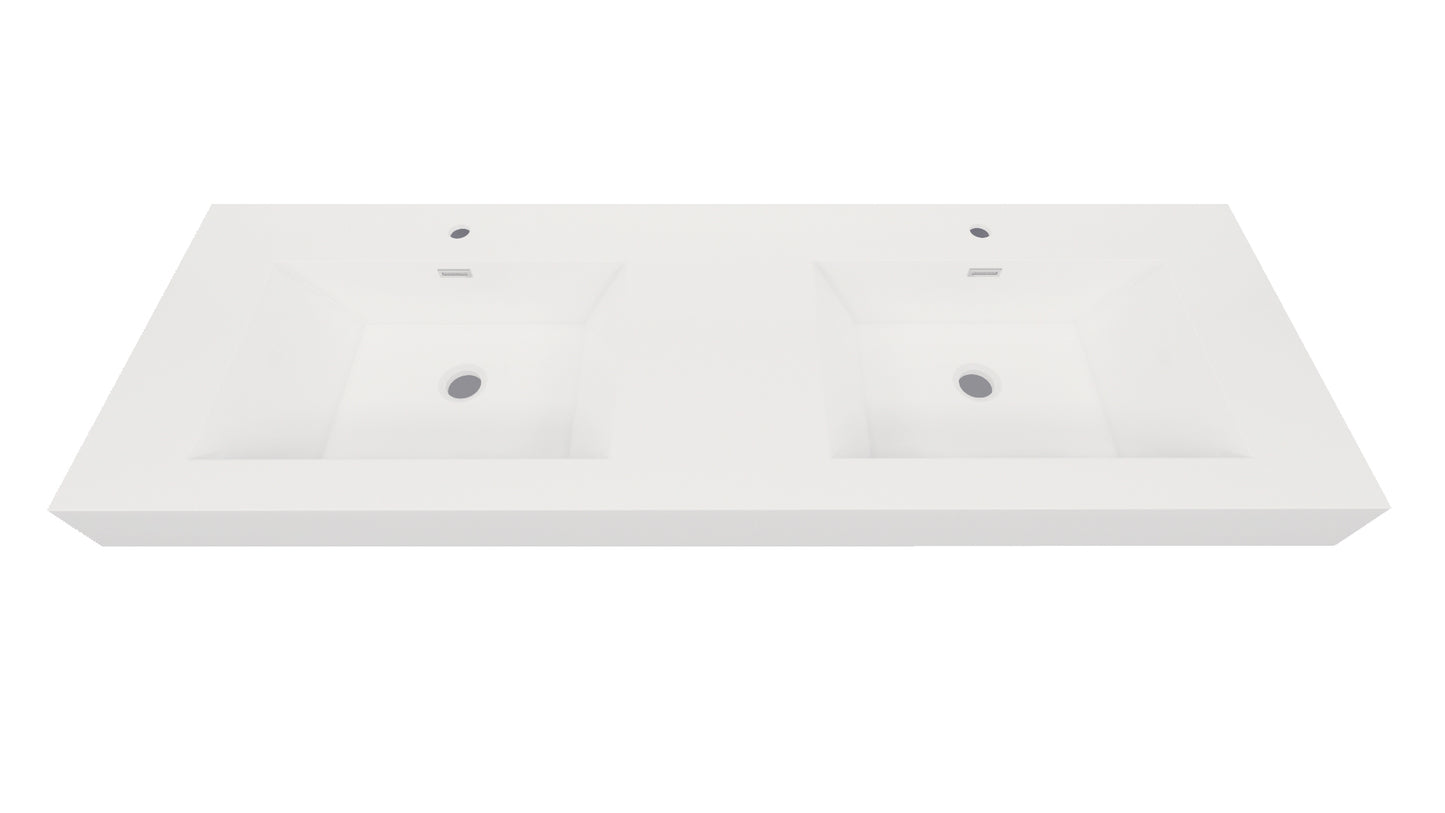 Nobel 60'' Width Double Sink and 4'' Thickness Acrylic Sink