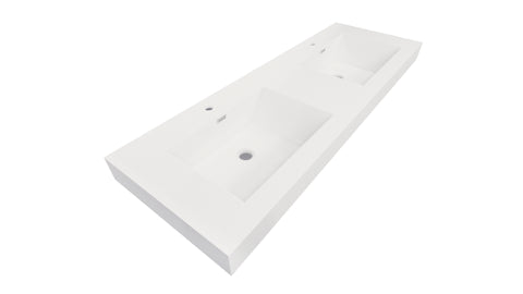 Nobel 60'' Width Double Sink and 4'' Thickness Acrylic Sink