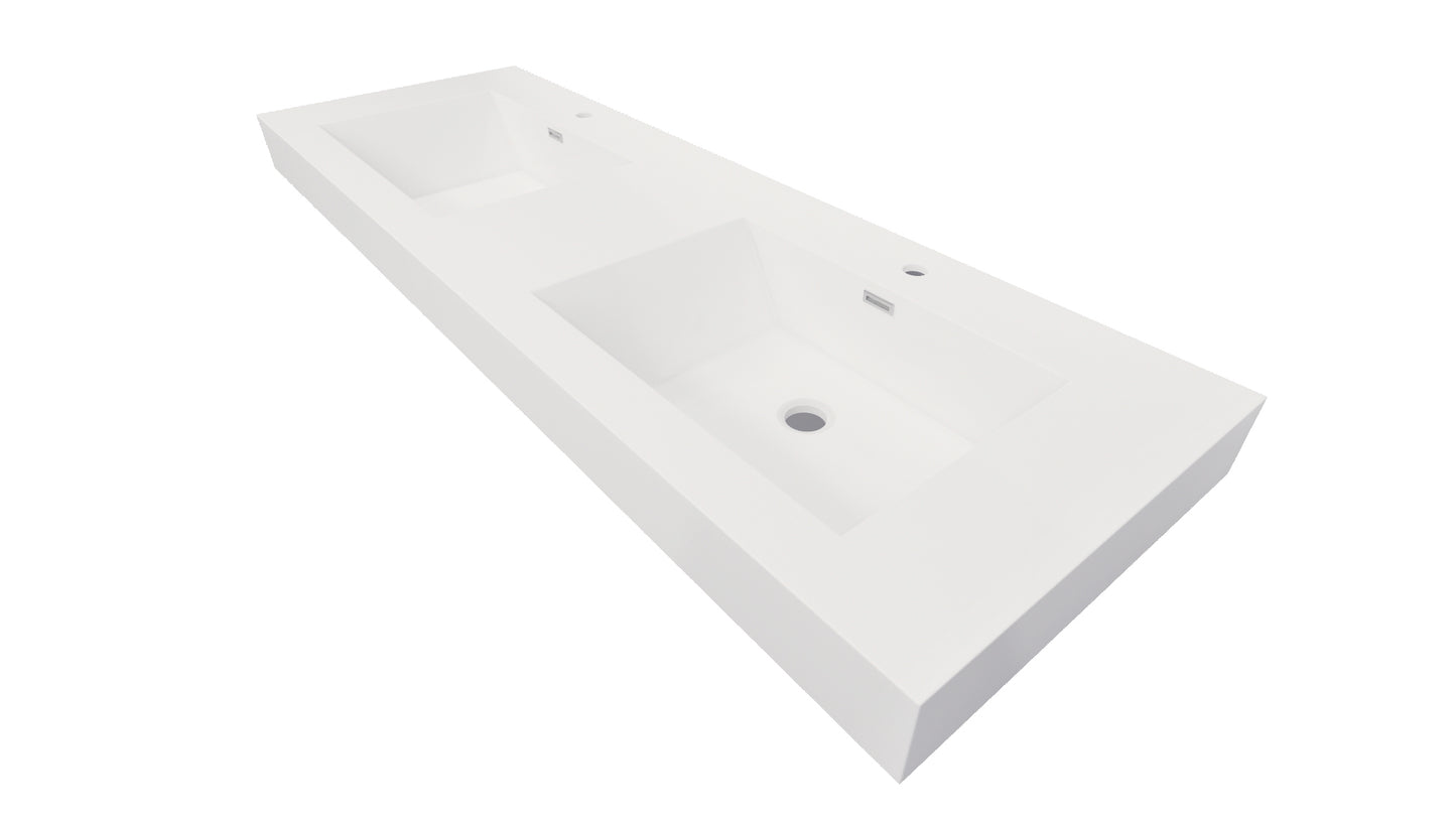 Nobel 60'' Width Double Sink and 4'' Thickness Acrylic Sink