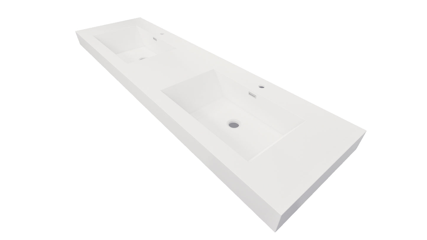 Nobel 72'' Width Double Sink and 4'' Thickness Acrylic Sink