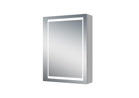 Beselare 20'' Surface Mount Frameless 1 Door Medicine Cabinet with 2 Shelves and LED Lighting