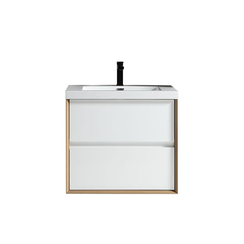 Kingdee 24" Glossy White Wall Mounted Vanity with Reinforced Acrylic Sink