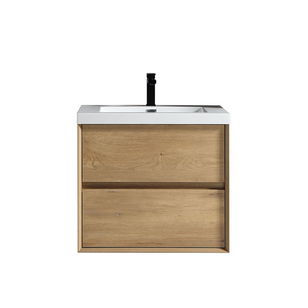 Kingdee 24" White Oak Wall Mounted Vanity with Reinforced Acrylic Sink