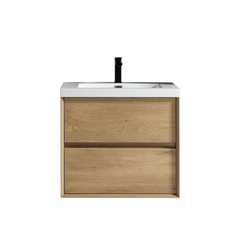 Kingdee 24" White Oak Wall Mounted Vanity with Reinforced Acrylic Sink