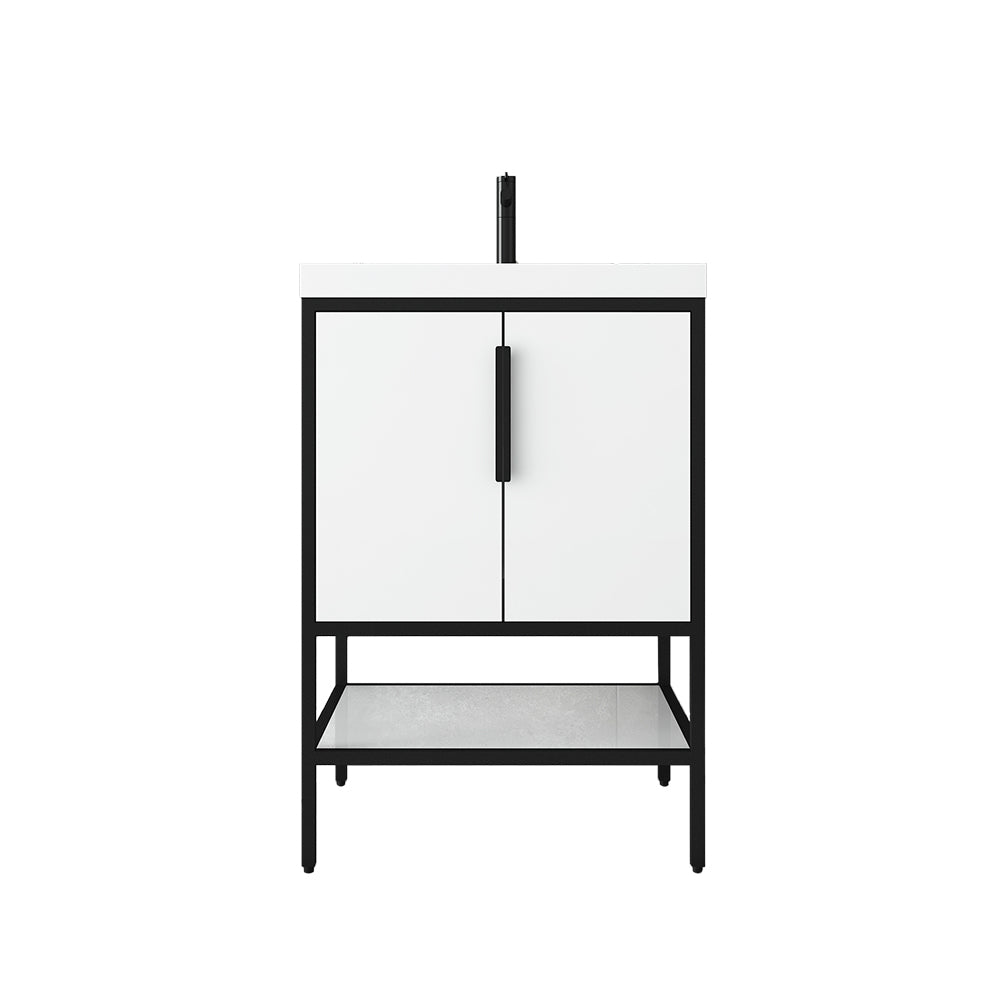 Matthew 24" Glossy White Freestanding Vanity with Reinforced Acrylic Sink