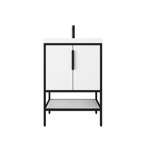 Matthew 24" Glossy White Freestanding Vanity with Reinforced Acrylic Sink